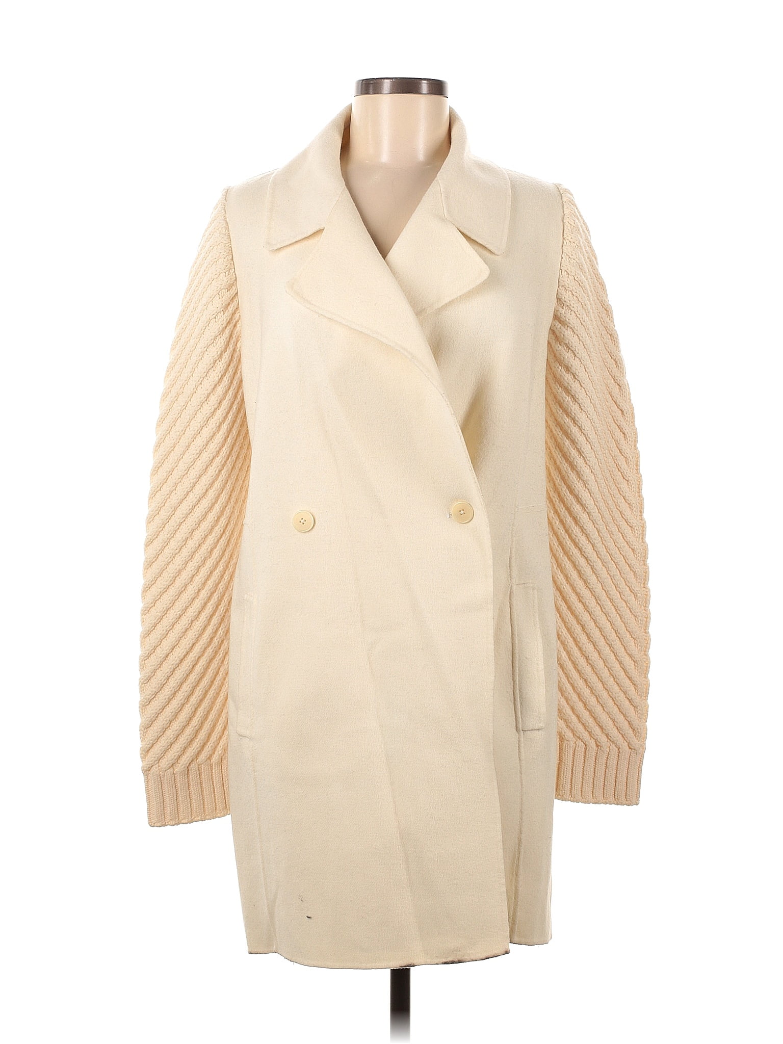 Vince. Solid Tan Ivory Wool Coat Size M - 78% off | thredUP