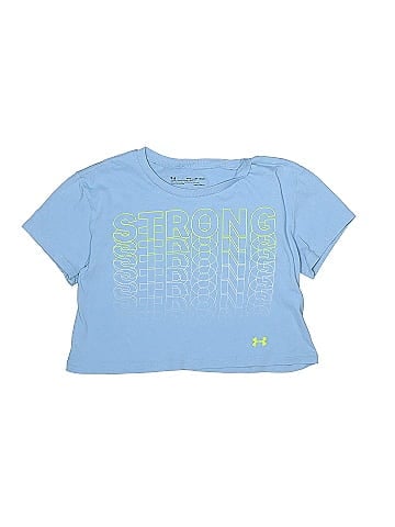 Under Armour Graphic Blue Active T-Shirt Size X-Small (Youth) - 58