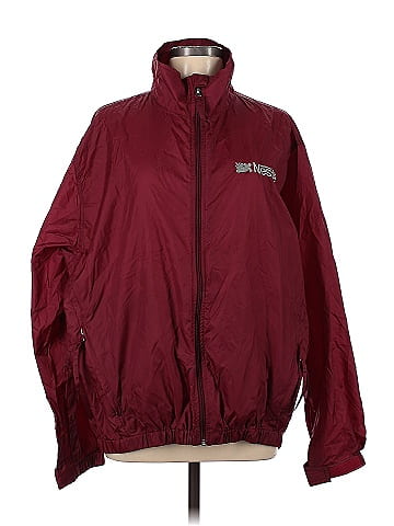 Tri-Mountain 100% Nylon Solid Burgundy Jacket Size L - 65% off