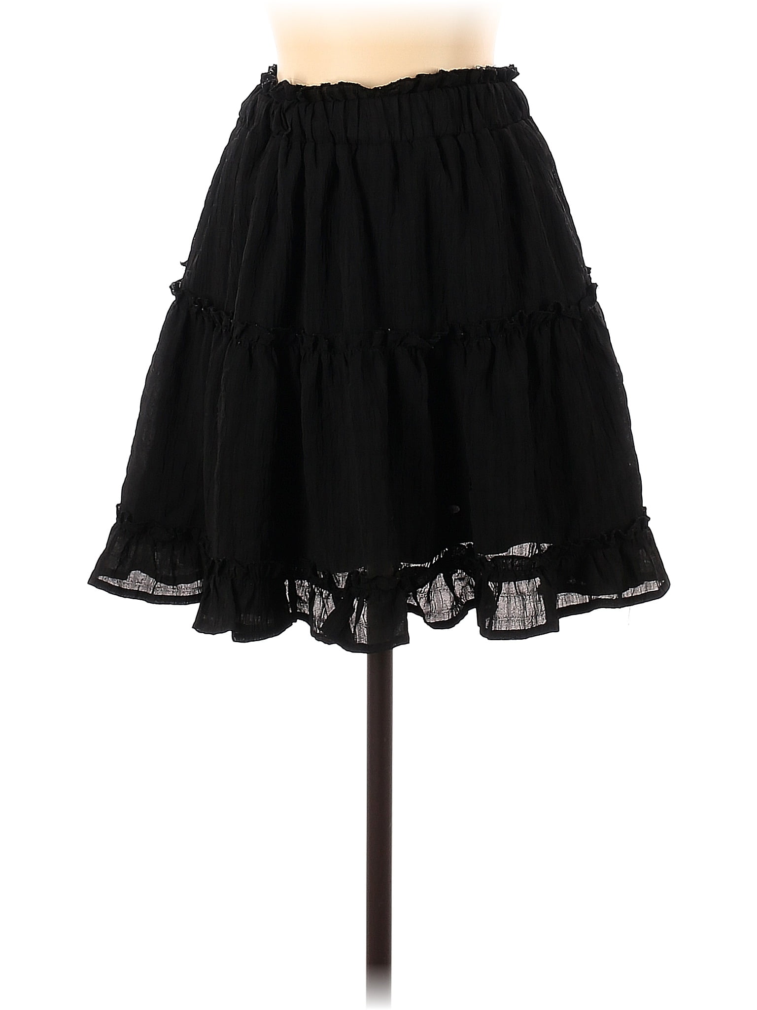 merci 100% Polyester Solid Black Casual Skirt Size S - 55% off