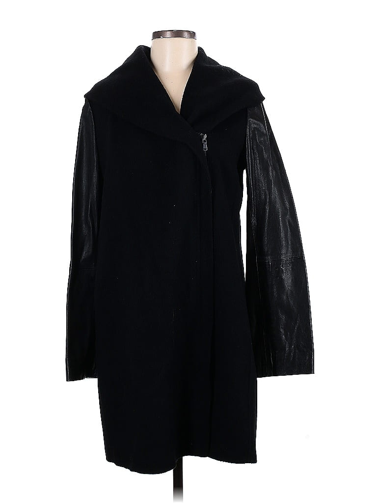 Vince. Solid Black Wool Coat Size M - 77% off | thredUP