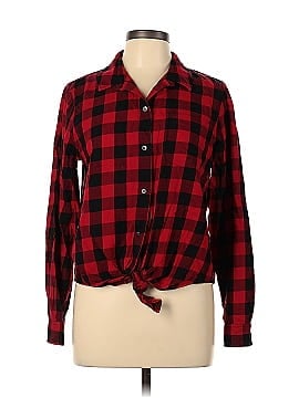 Madewell Flannel Tie-Front Shirt in Buffalo Check (view 1)