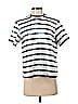 Polo by Ralph Lauren 100% Polyester Stripes Silver Short Sleeve Blouse Size XS - photo 1