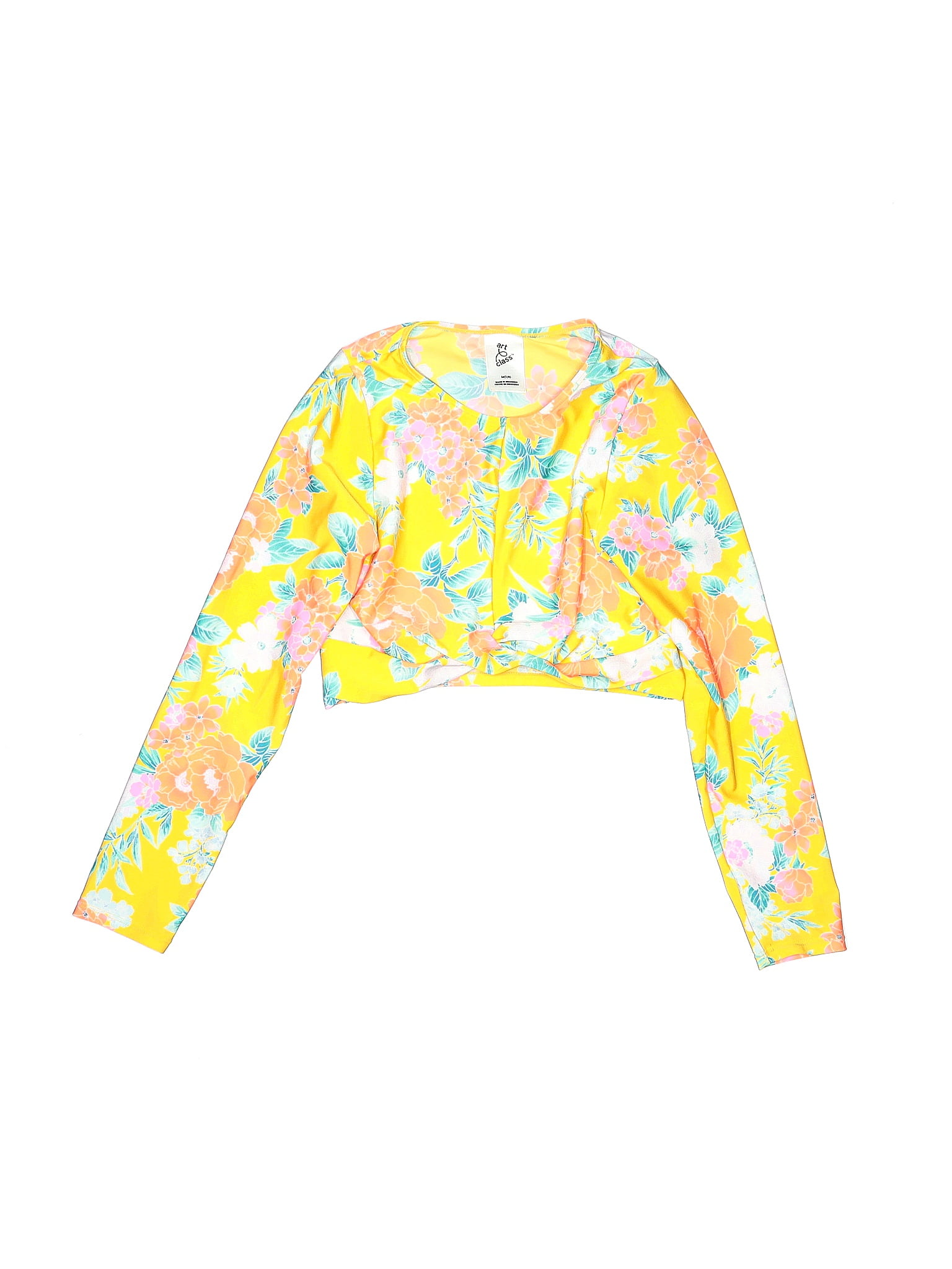 Art Class Floral Yellow Rash Guard Size M (Kids) - 35% off | thredUP