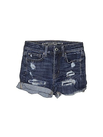 American Eagle Outfitters Solid Blue Denim Shorts Size 2 - 64% off
