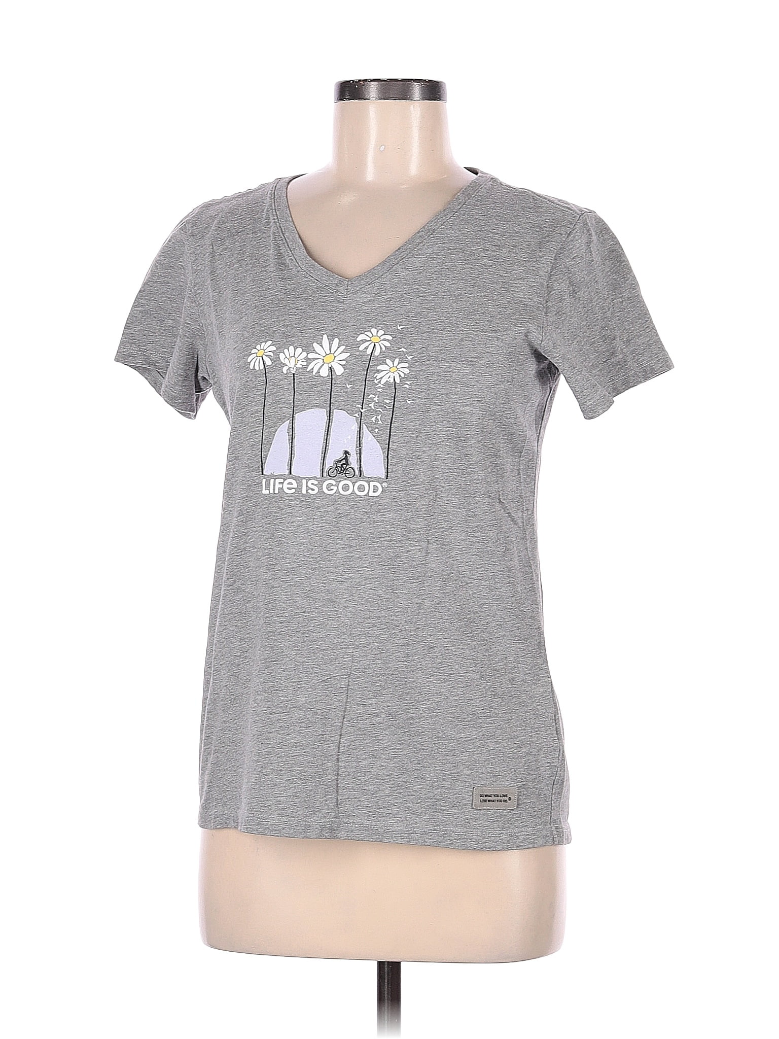 Life Is Good Graphic Marled Gray Short Sleeve TShirt Size M 40 off