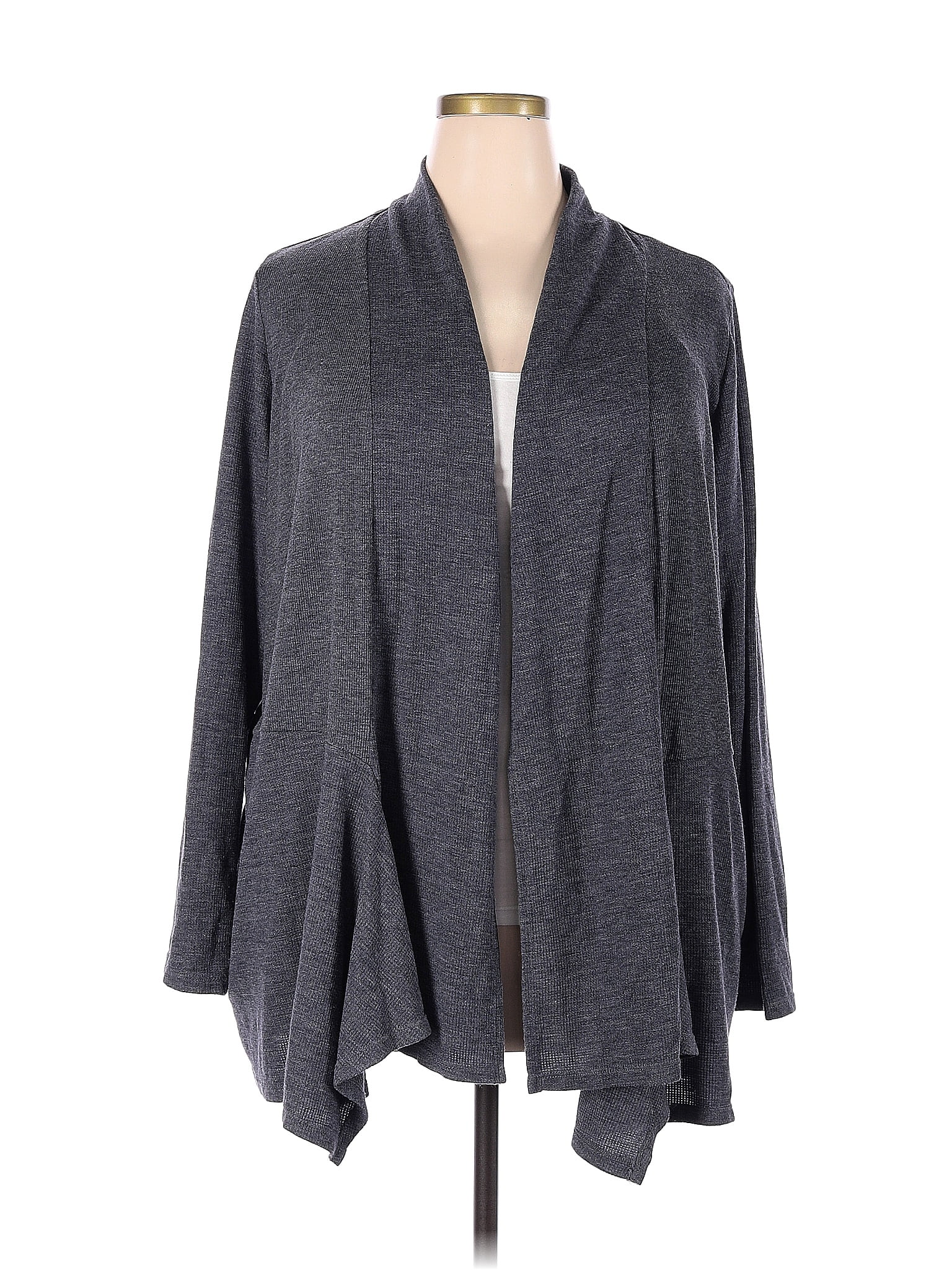 IIN Color Block Gray Cardigan Size 2X (Plus) - 70% off | ThredUp
