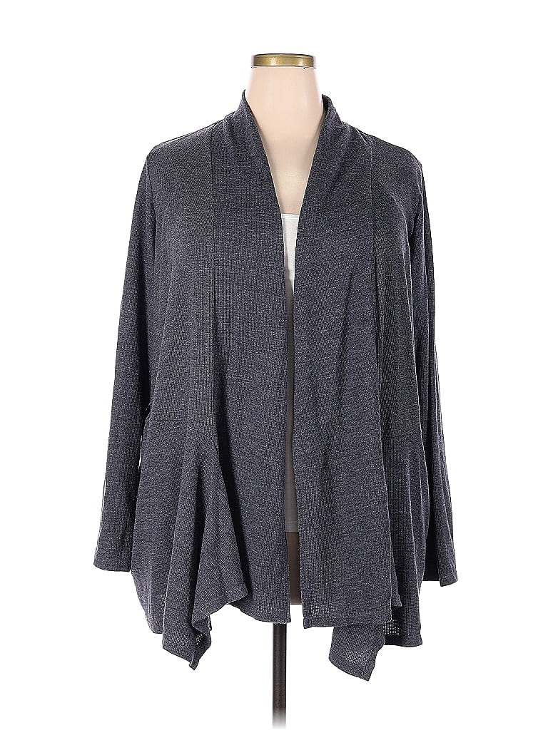 IIN Color Block Gray Cardigan Size 2X (Plus) - 70% off | ThredUp