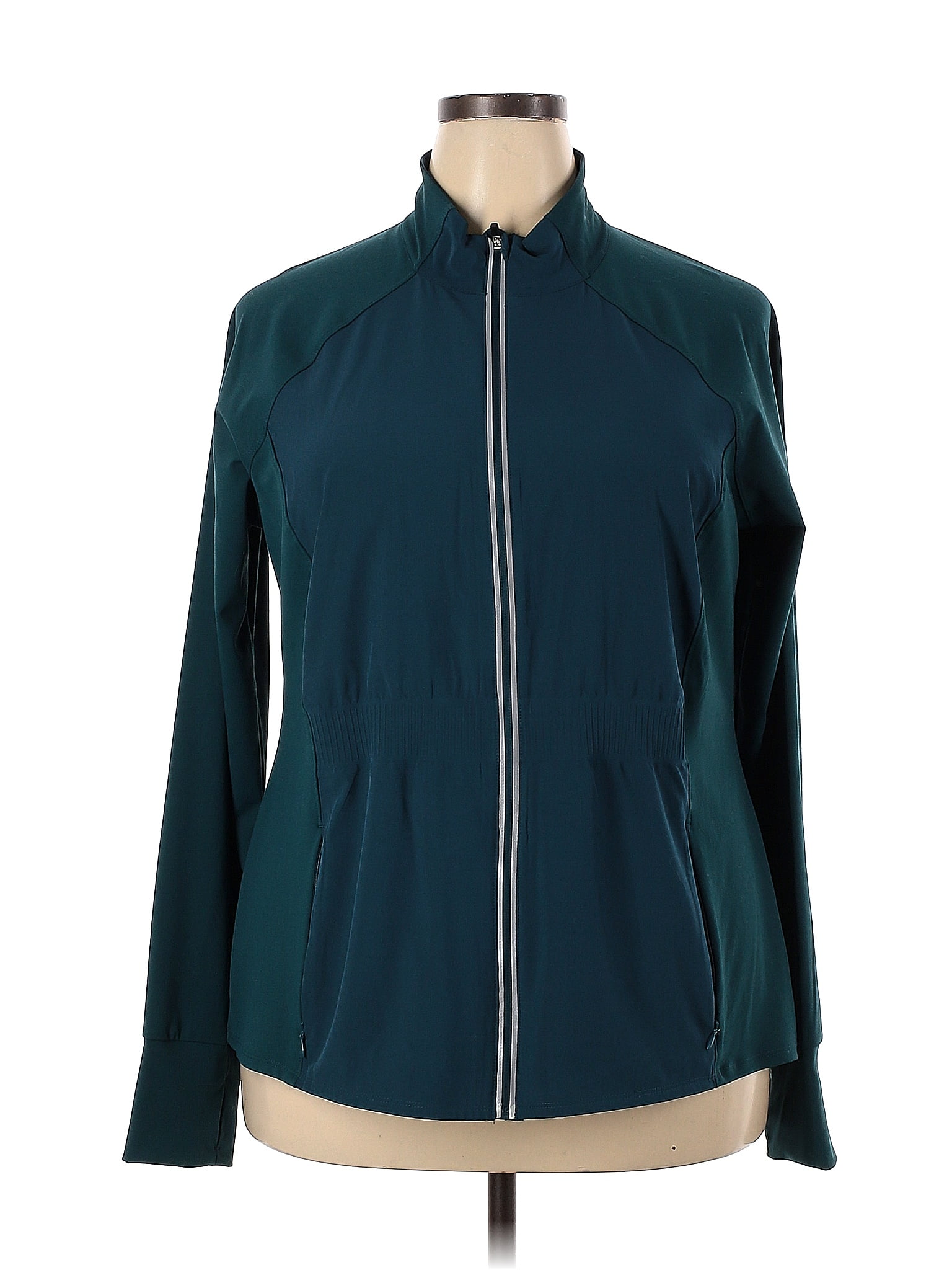 Avia Solid Teal Track Jacket Size 20 (Plus) - 31% off