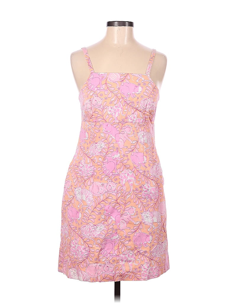 Lilly Pulitzer 100 Cotton Multi Color Pink Casual Dress Size 8 67