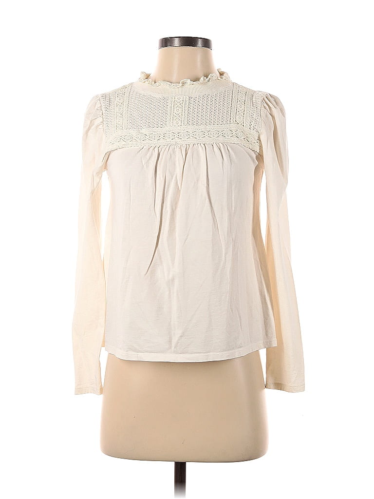Ann Taylor LOFT Solid Ivory Long Sleeve Blouse Size XS - 68% off | ThredUp
