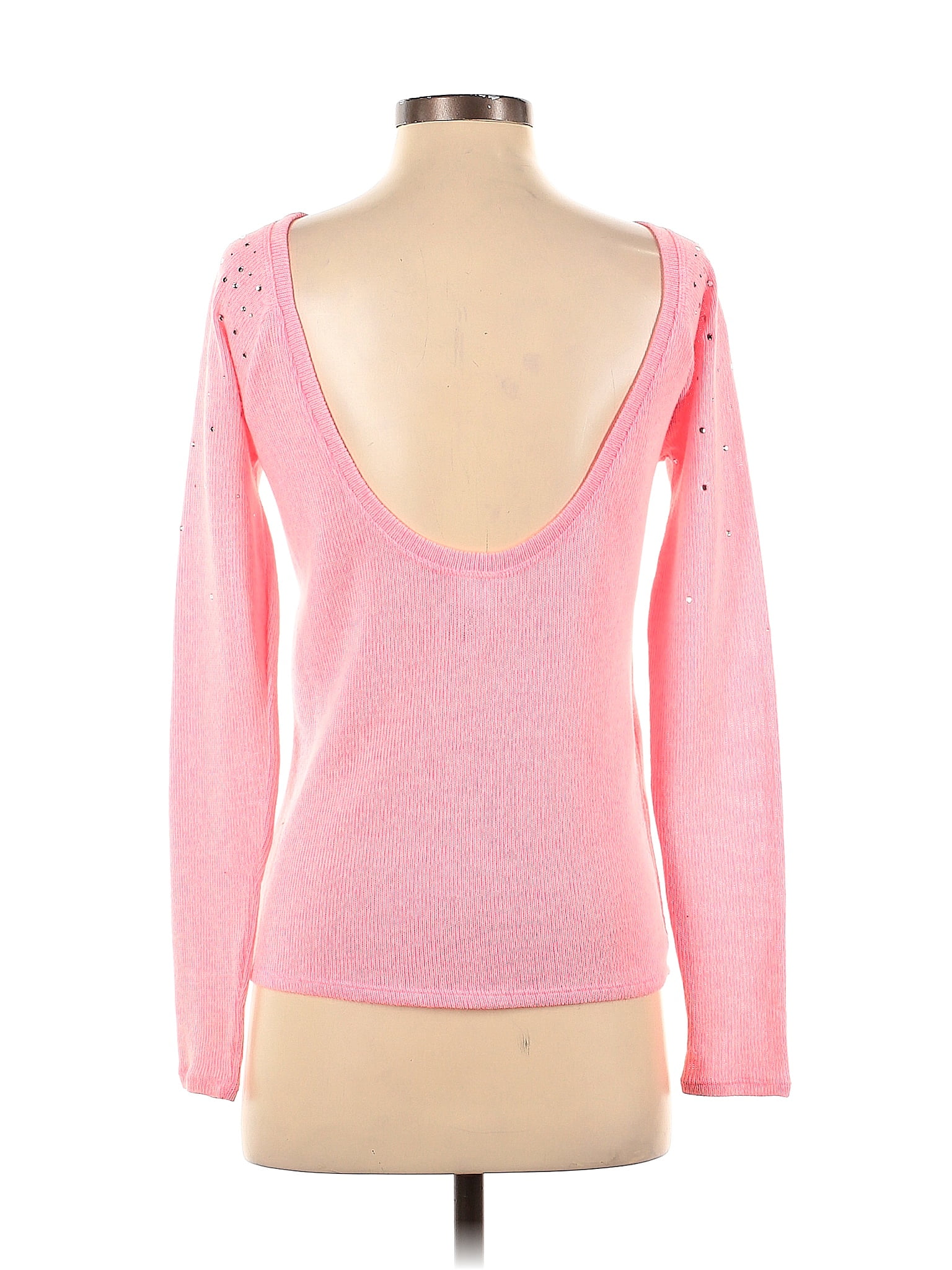 Victoria's Secret Pink Color Block Solid Pink Pullover Sweater