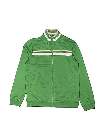 Art Class 100% Polyester Solid Green Jacket Size L (Kids) - 61