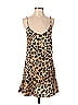 Olivaceous 100% Rayon Leopard Print Tortoise Animal Print Tan Casual Dress Size M - photo 1
