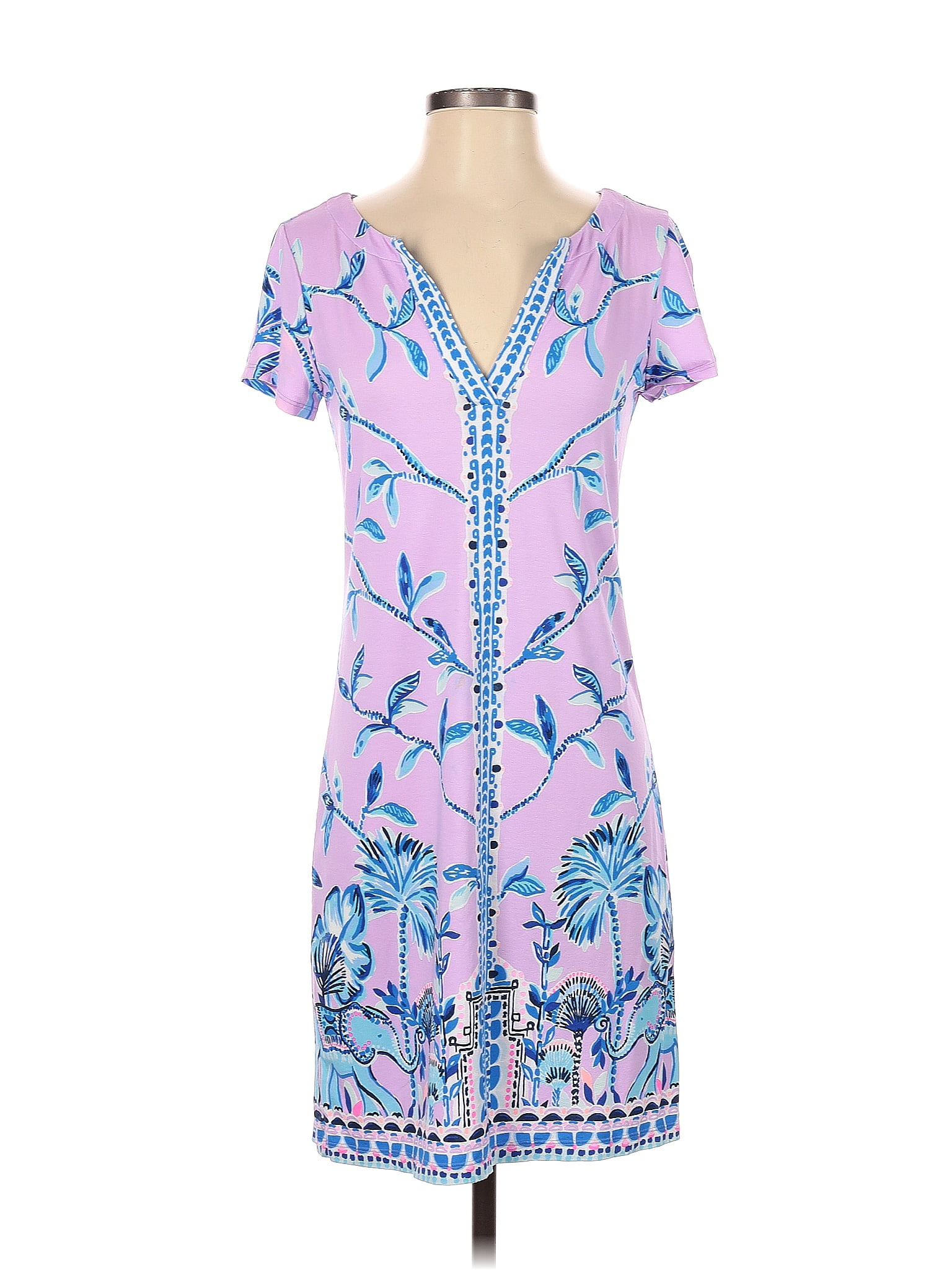 Lilly Pulitzer Floral Blue Casual Dress Size S 66 Off Thredup