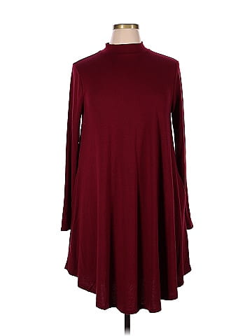 Zenana Premium Solid Maroon Burgundy Casual Dress Size 1X (Plus) - 44% off