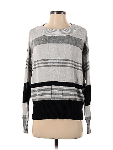 Lucky Brand Color Block Stripes Gray Pullover Sweater Size S - 68% off
