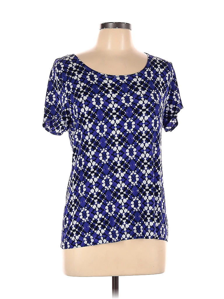 Travelers by Chico's Multi Color Blue Short Sleeve Top Size Lg (2) - 56 ...