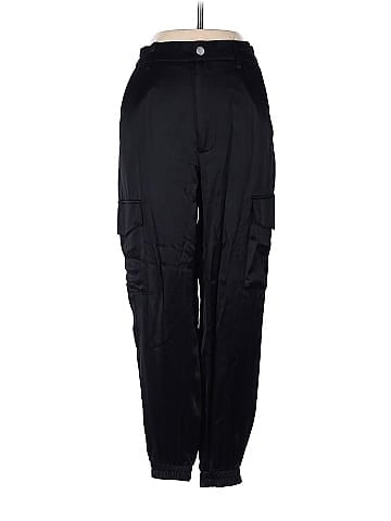Zara 100% Viscose Solid Black Cargo Pants Size XS - 49% off