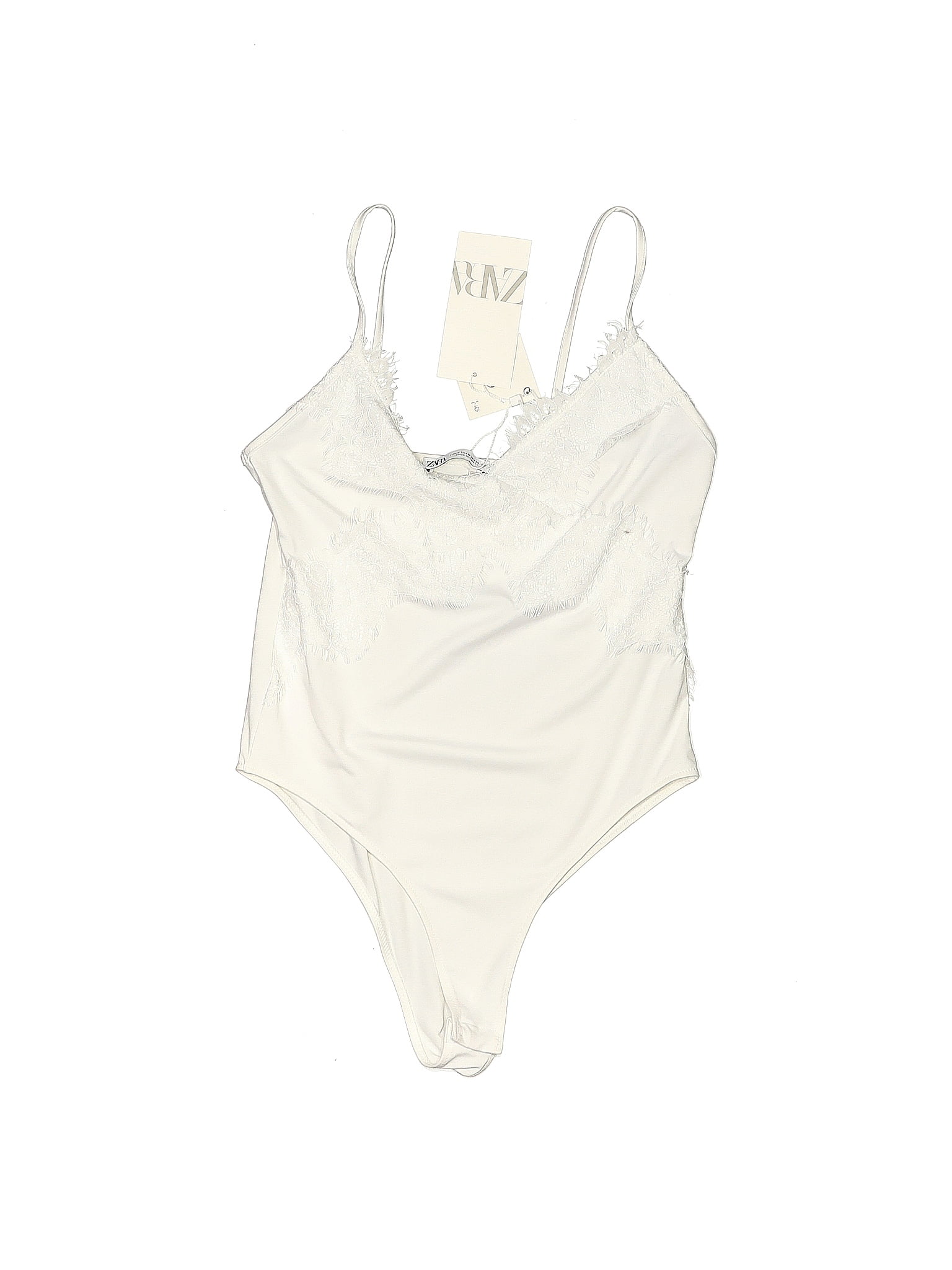 Zara Solid White Bodysuit Size M 48 Off Thredup