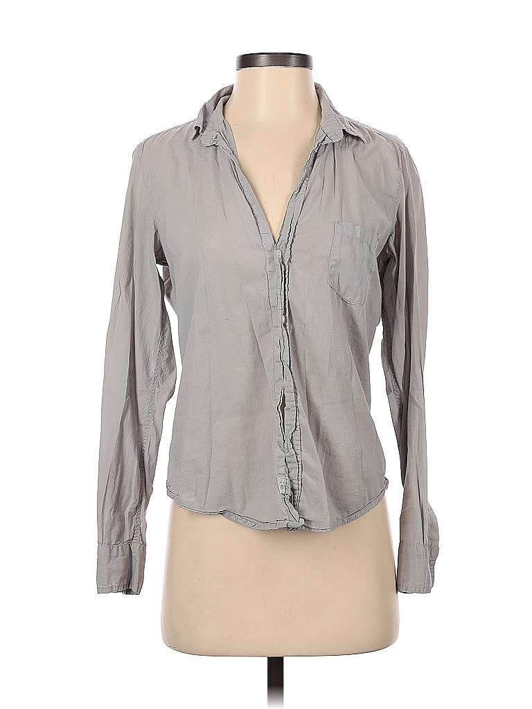 Frank & Eileen 100% Cotton Solid Gray Long Sleeve Button-Down Shirt ...