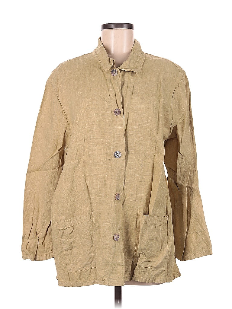 bryn WALKER 100% Linen Tan Jacket Size M - 76% off | ThredUp