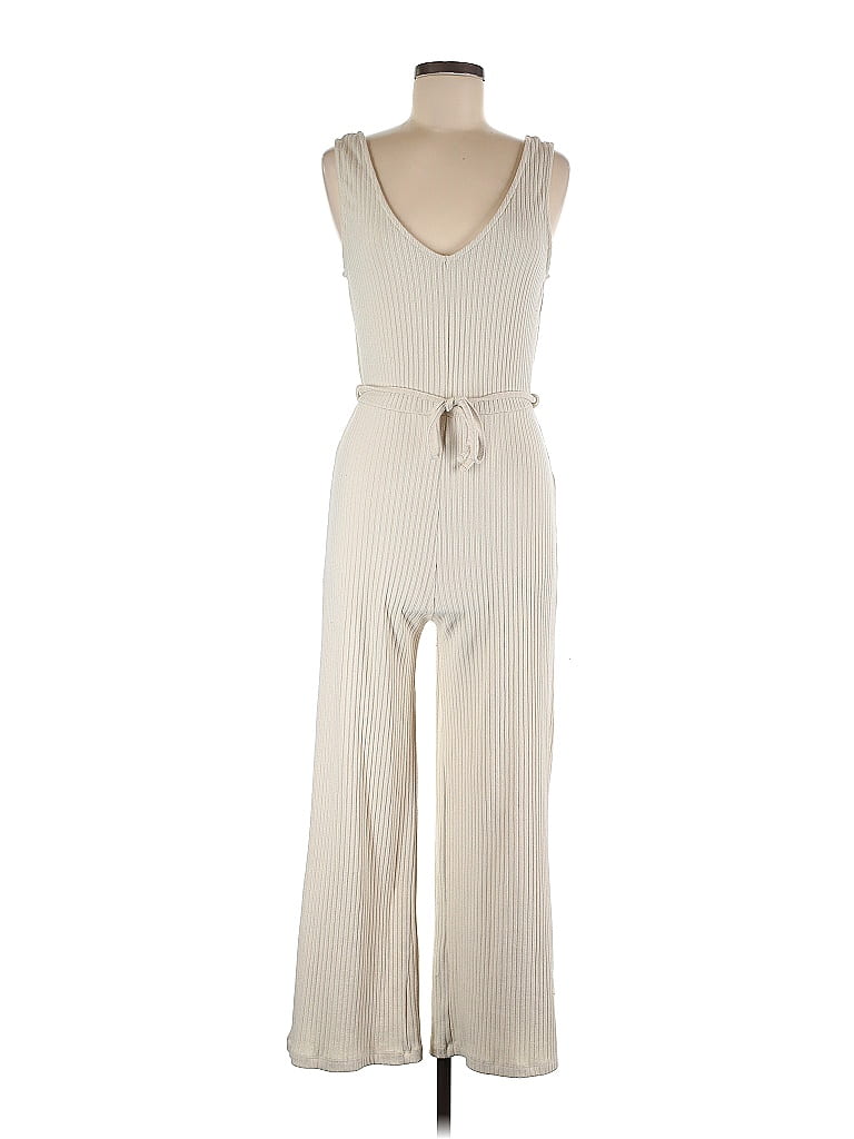 Topshop Solid Marled Ivory Jumpsuit Size 8 - 10 - photo 1