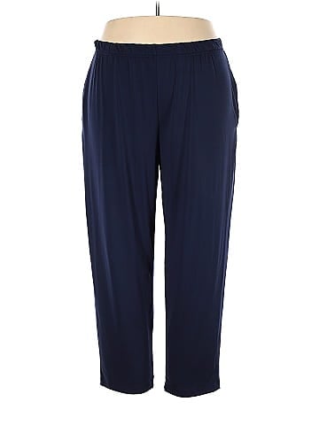 Woman Within Solid Navy Blue Leggings Size 22 (1X) (Plus) - 56% off