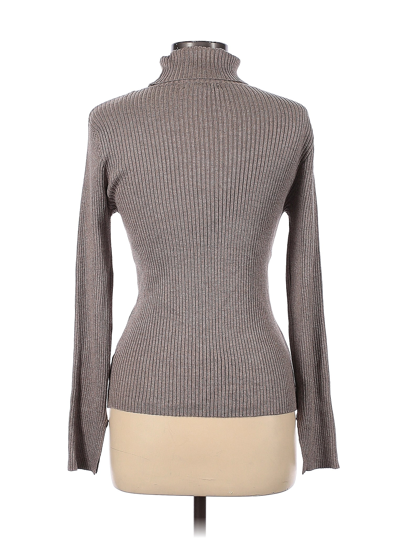 Philomena Petti Color Block Solid Gray Turtleneck Sweater Size L - 66% off