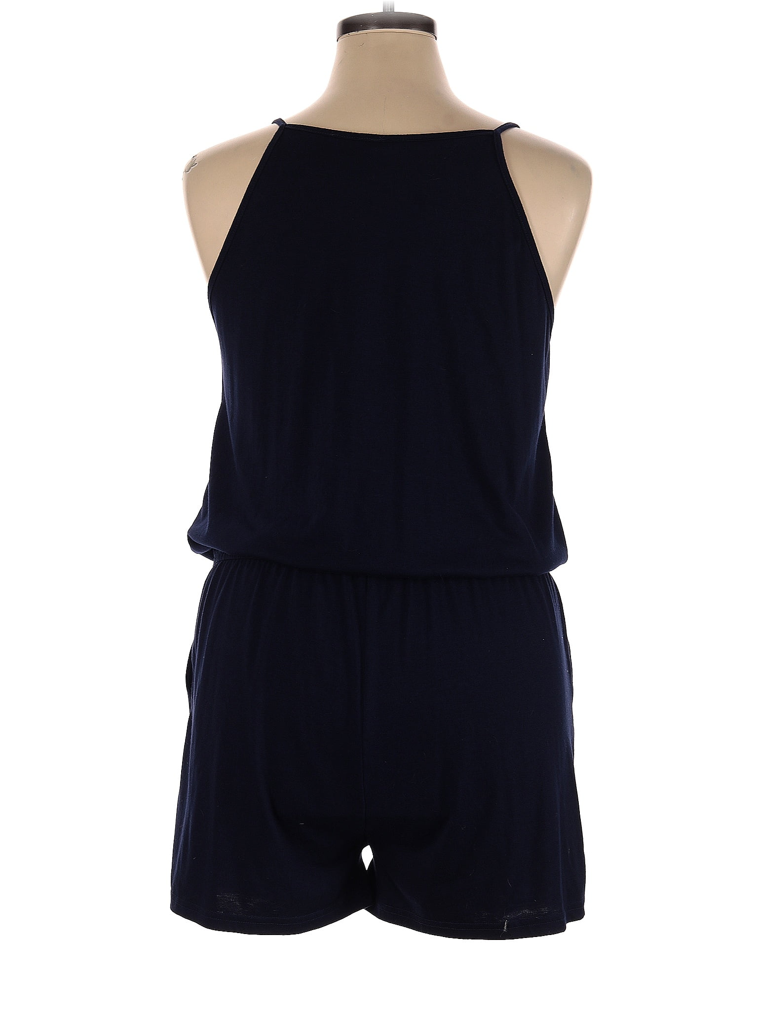 Unbranded Solid Navy Blue Romper Size L - 62% off