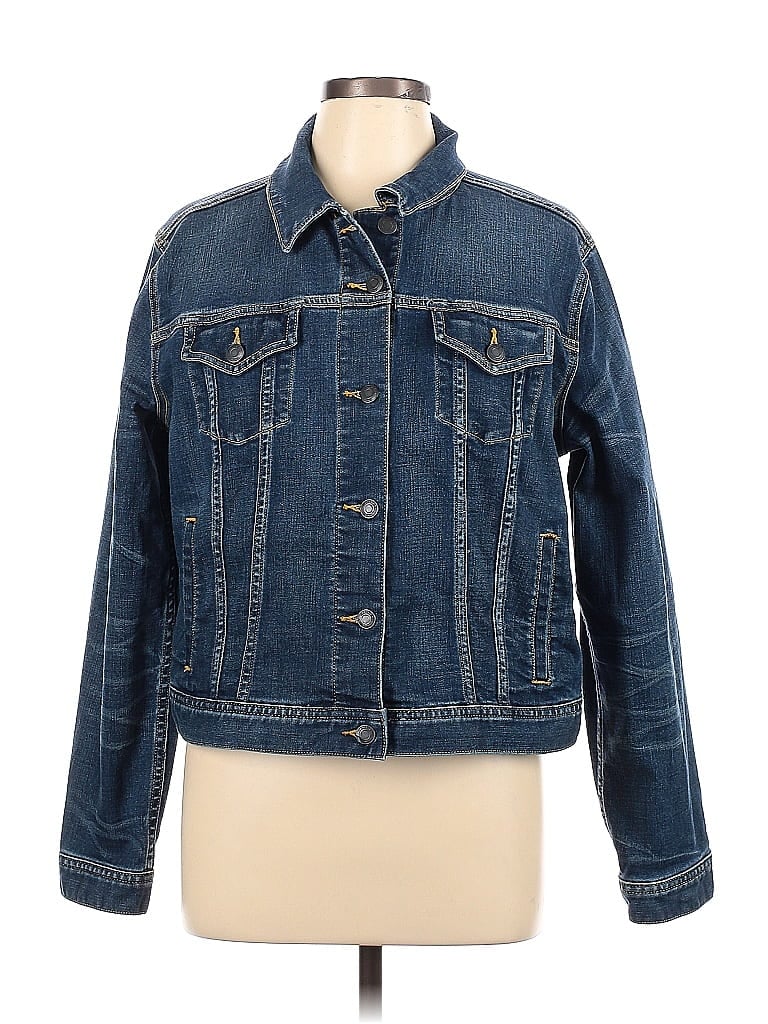 Lands' End Blue Denim Jacket Size L 68 off thredUP