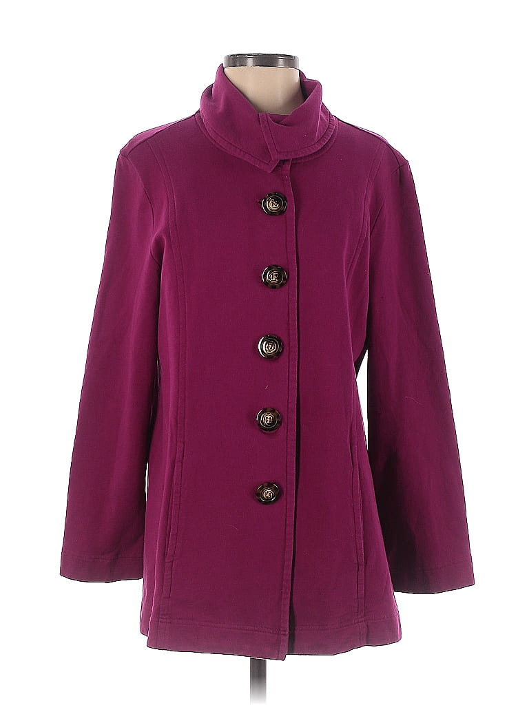 Style&Co 100% Cotton Solid Purple Coat Size M - 53% off | thredUP