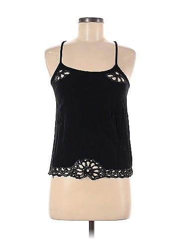 Silence and Noise 100% Viscose Black Tank Top Size XS - 64% off