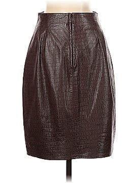 Vakko Leather Skirt (view 2)