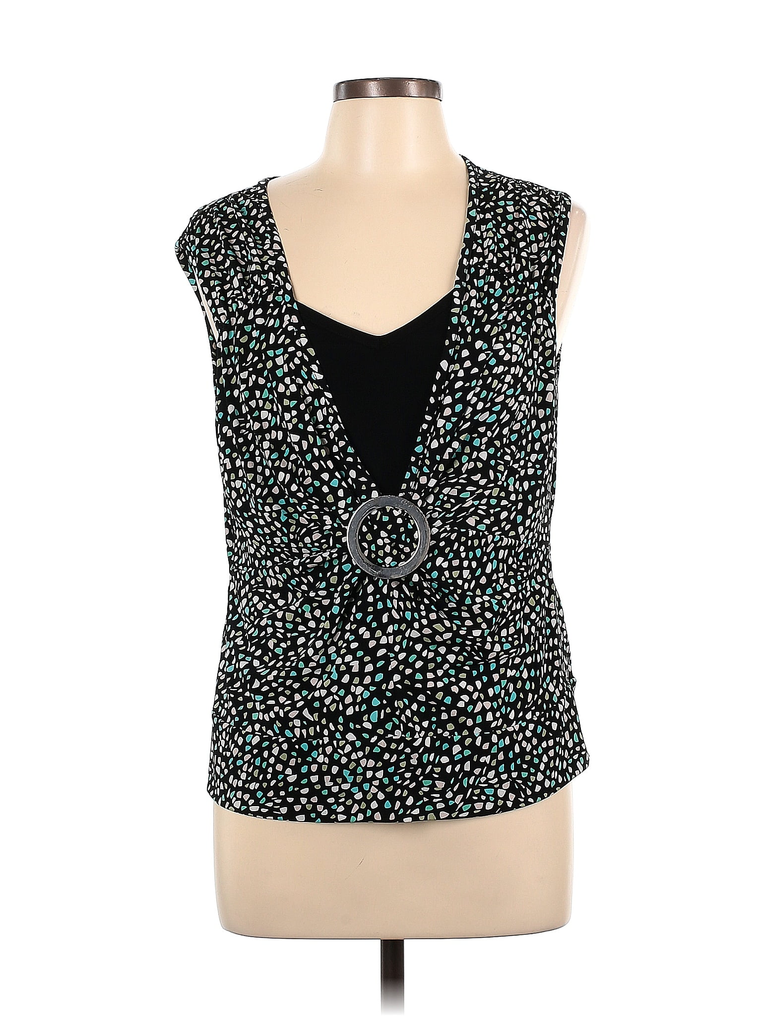 Cato Color Block Multi Color Black Sleeveless Blouse Size L - 33% off ...