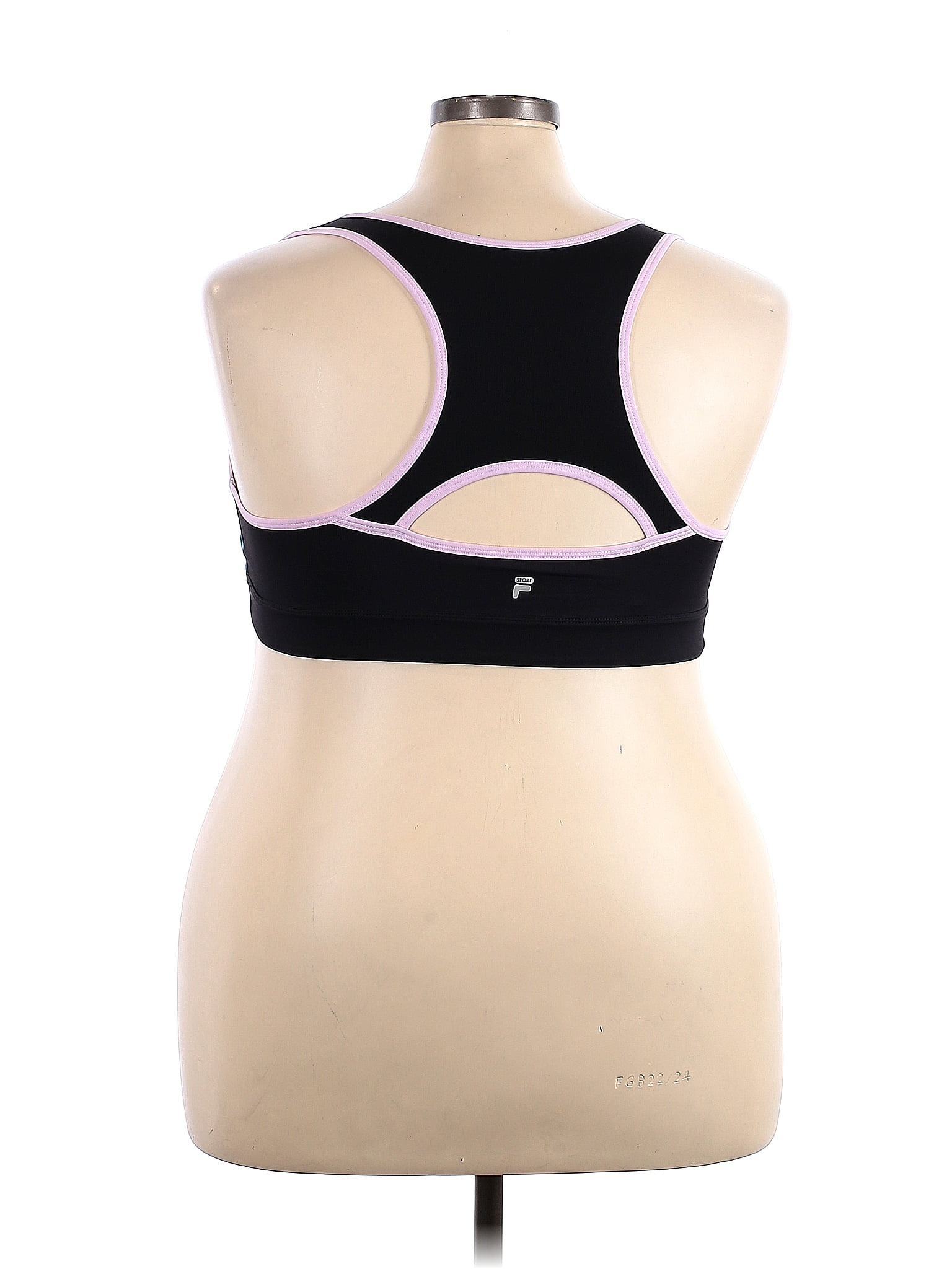 Fila Sport Color Block Black Sports Bra Size XXL - 60% off