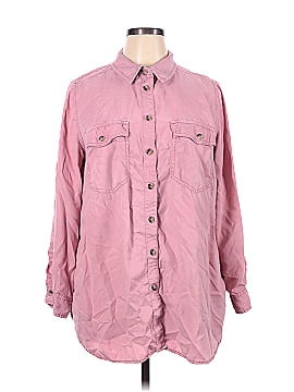 Addition Elle Long Sleeve Button-Down Shirt (view 1)