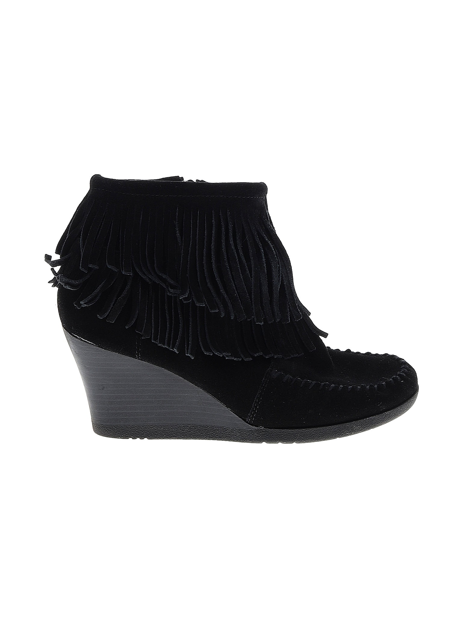 minnetonka wedge fringe boots