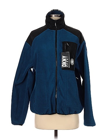 DKNY Sport 100% Polyester Solid Blue Fleece Size XS - 60% off