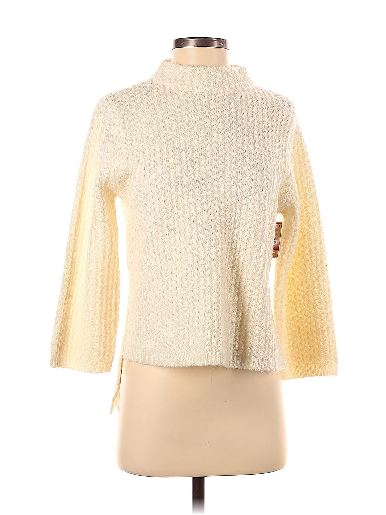 RACHEL Rachel Roy Color Block Solid Ivory Turtleneck Sweater Size XS ...