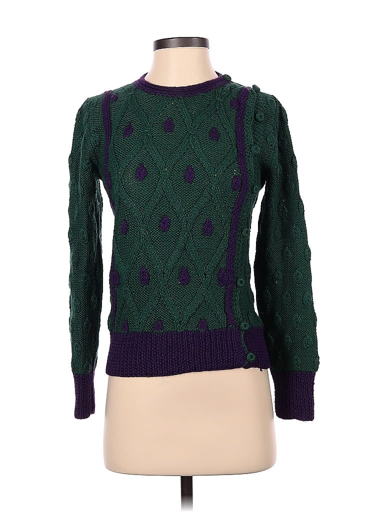 Pre-owned Assorted Brands Wool Pullover Sweater In Green