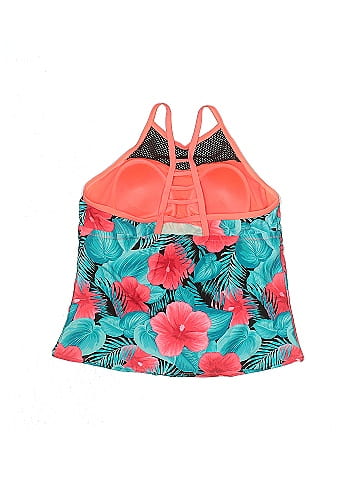 ZeroXposur Floral Multi Color Teal Swimsuit Top Size XL - 68% off