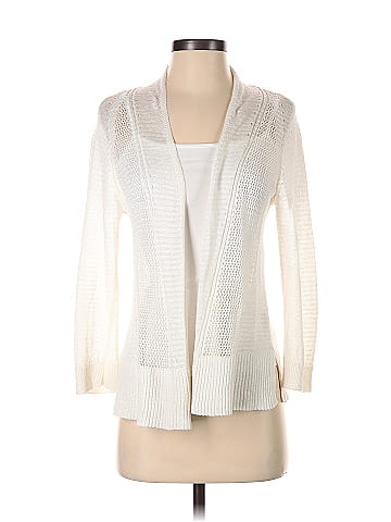 Alfani Color Block Solid White Ivory Cardigan Size S - 71% off