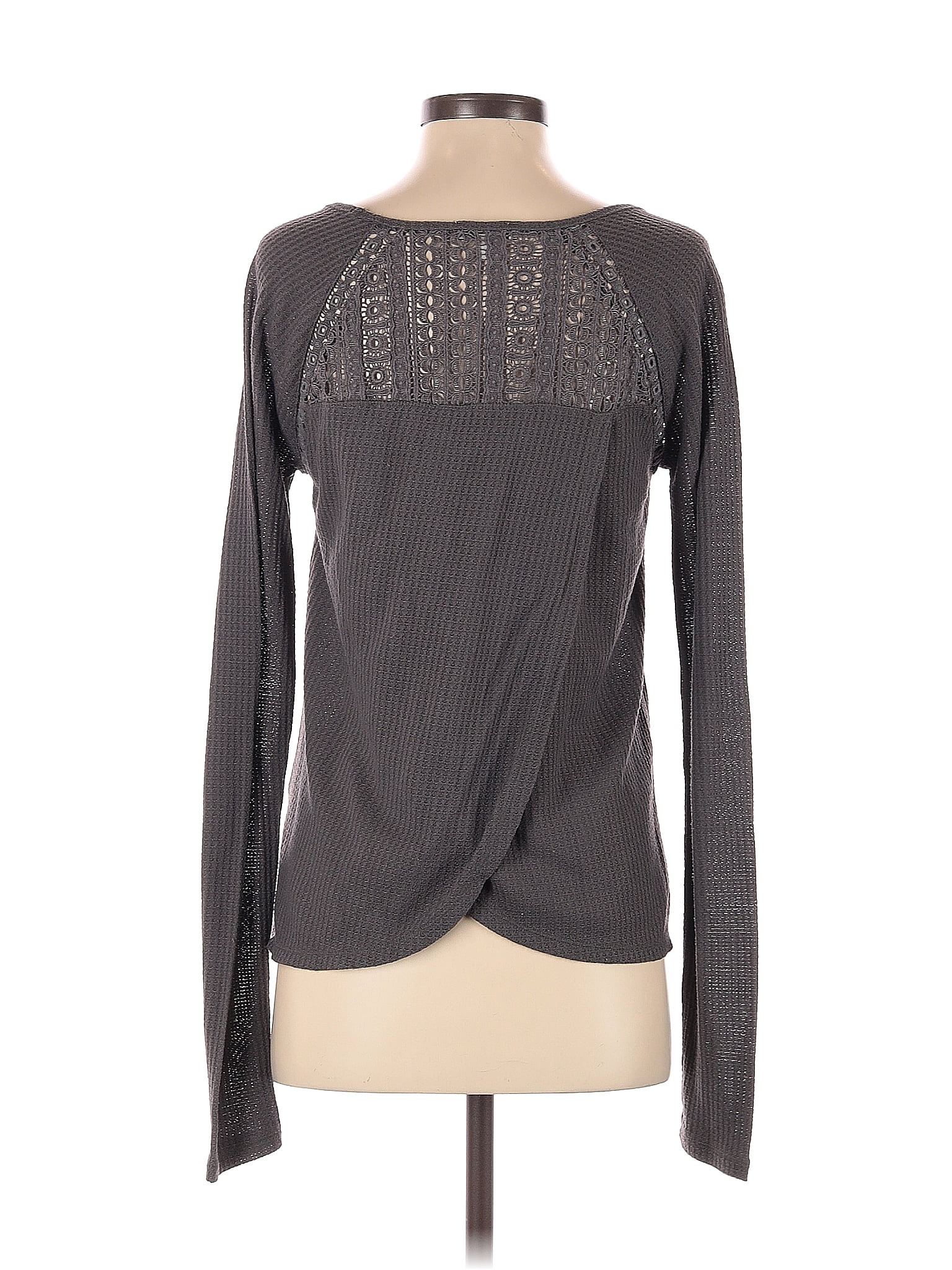 Lucky Brand Solid Gray Thermal Top Size S - 67% off