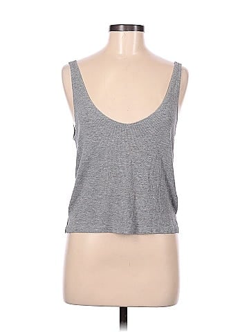 Brandy Melville Color Block Gray Tank Top One Size - 42% off
