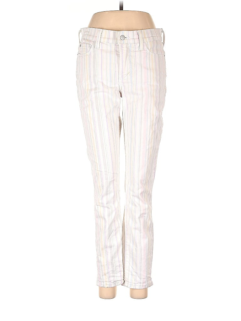 NYDJ Stripes Ivory White Jeans Size 2 - photo 1