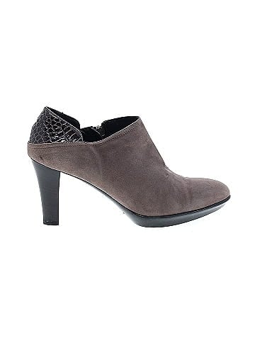 Aquatalia by Marvin K 100 Suede Solid Gray Ankle Boots Size 8 1 2