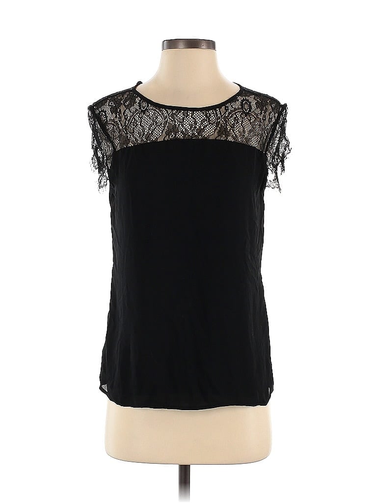 Pre-owned Brixon Ivy Short Sleeve Top Black Sweetheart Neckline Tops