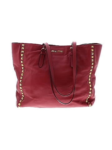 Miu miu discount large leather tote