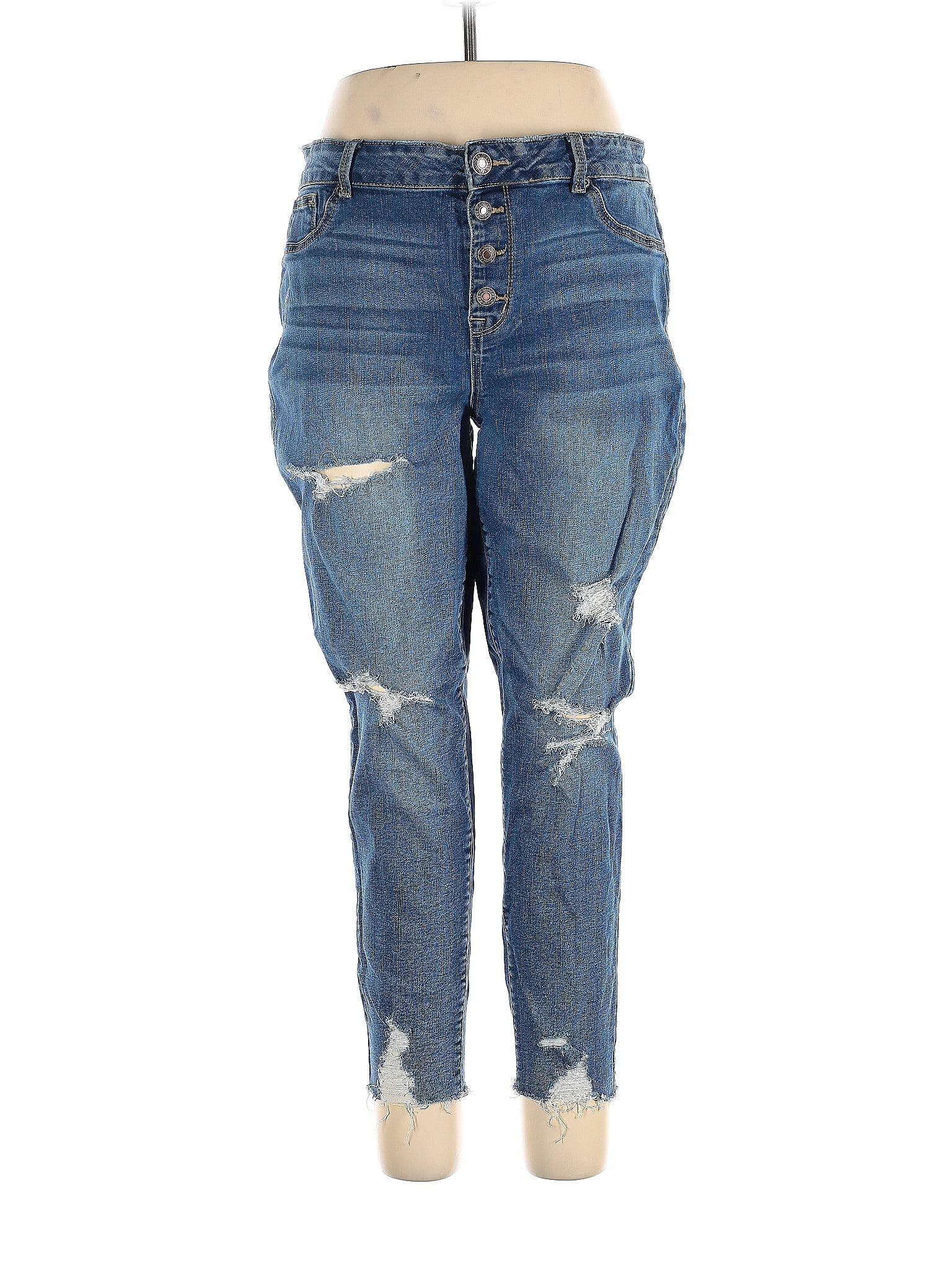 Maurices Solid Blue Jeans Size XL 39 off thredUP